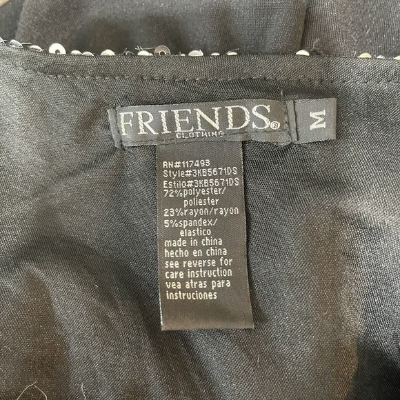 Friends Women One Should Sequin Black Dress Sz M - Picture 14 of 15